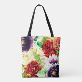  stijl grote Waterverf bloemen Tote Bag (Achterkant)