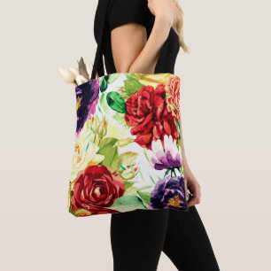  stijl grote Waterverf bloemen Tote Bag