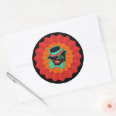  stijl Halloween Cat in een Pet Schattige Ronde Sticker (Envelop)