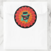  stijl Halloween Cat in een Pet Schattige Ronde Sticker (Tas)