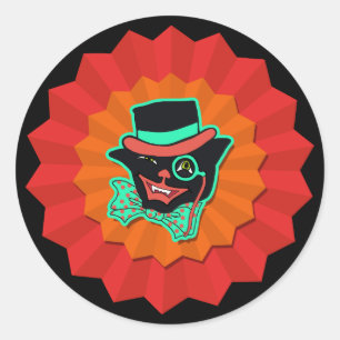  stijl Halloween Cat in een Pet Schattige Ronde Sticker