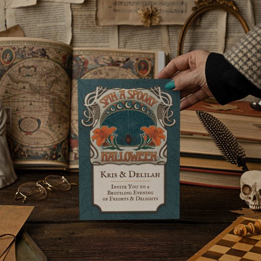  stijl Halloween Invitation Dark Whimsy Kaart
