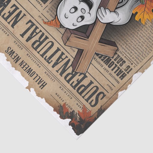  stijl Halloween krant Cross Ghost Tissuepapier (Detail)