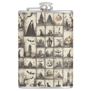 stijl Halloween patroon met sepia kleur Heupfles