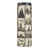 stijl Halloween patroon met sepia kleur Thermosbeker (Achterkant)