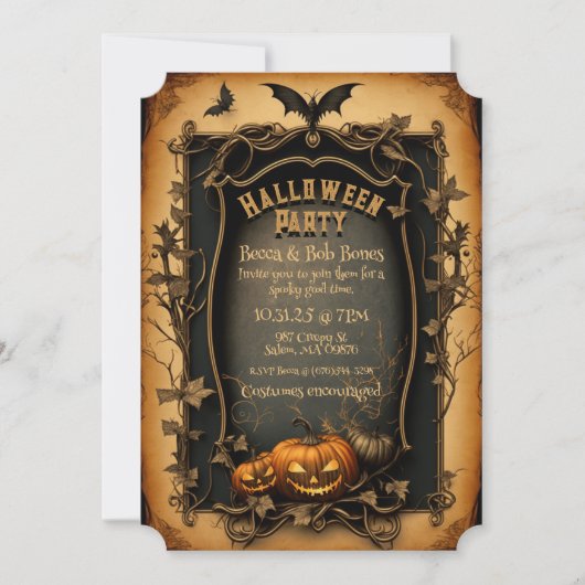 Stijl Halloween Uitnodiging - (Voorkant)