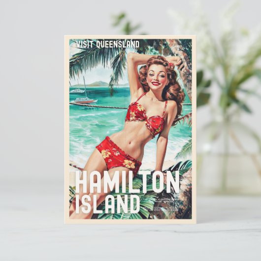  stijl Hamilton Island Travel Kaart (Staand voorkant)