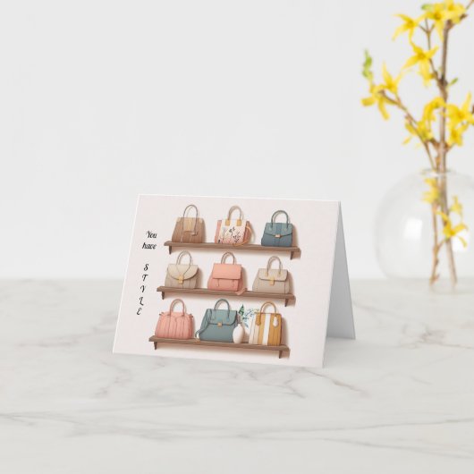 Stijl Handtas Kaart Groet (Gele Bloem)