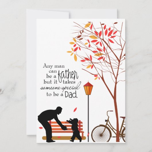  stijl Happy Fathers Dag in Park Feestdagenkaart (Voorkant)