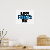 -stijl Happy Vaderdag Sign, Blauw Poster (Keuken)