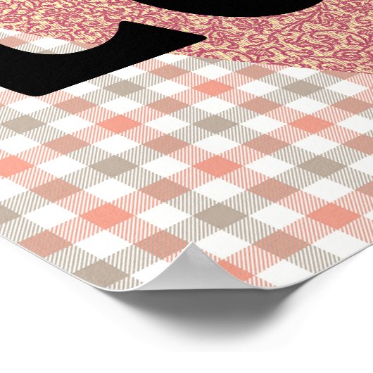 stijl Hart en Liefde Art Poster in Roze (Hoek)