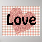 stijl Hart en Liefde Art Poster in Roze (Voorkant)