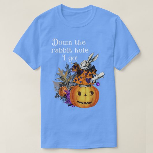  Stijl Haunted Halloween Alice White Rabbit T-shirt (Design voorkant)