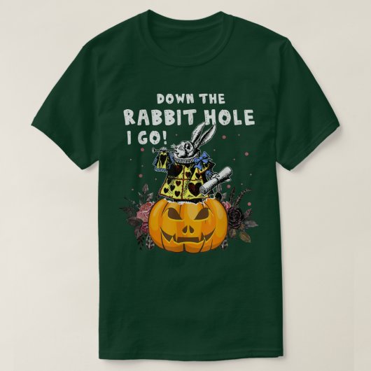  Stijl Haunted Halloween Alice White Rabbit T-shirt (Design voorkant)