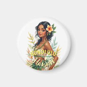 Stijl Hawaii Reizen Honolulu Hula Meisje Magneet