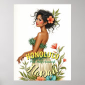  Stijl Hawaii Reizen Honolulu Hula Meisje Poster (Voorkant)