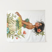  Stijl Hawaii Reizen Honolulu Hula Meisje Wandkleed (Voorkant (horizontaal))