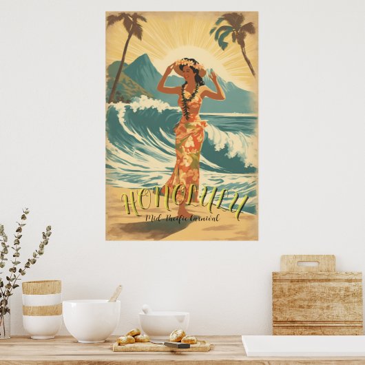  stijl Hawaii reizen Poster (Keuken)