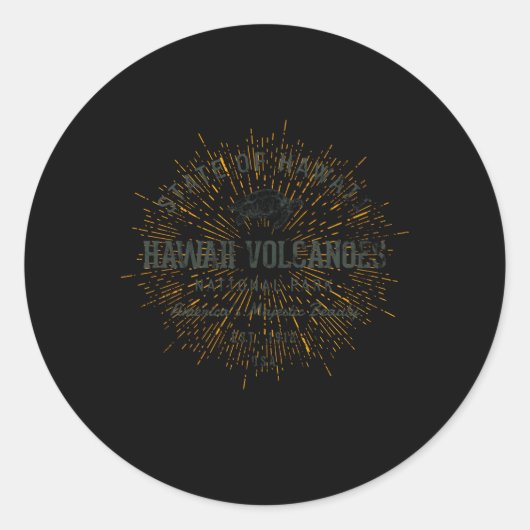 Stijl Hawaii Volcanoes National Park Ronde Sticker (Voorkant)
