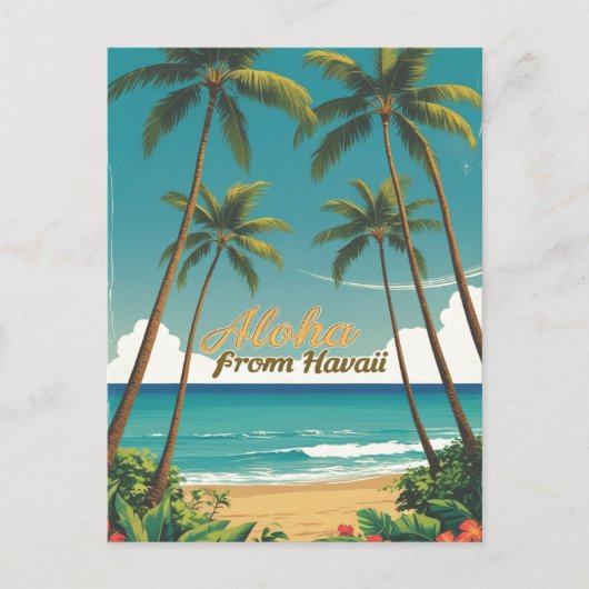  stijl Hawaiiaanse reizen Aloha van Hawaï Briefkaart (Voorkant)