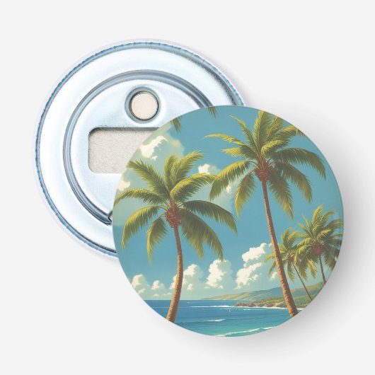  stijl Hawaiiaanse reizen Aloha van Hawaï Button Flesopener (Voorkant)