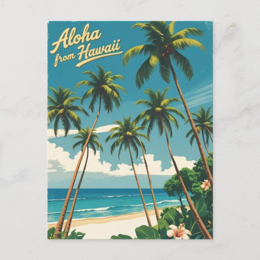 stijl Hawaiiaanse reizen Aloha van Hawaï Feestdagenkaart (Voorkant)