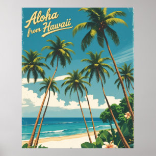  stijl Hawaiiaanse reizen Aloha van Hawaï Poster