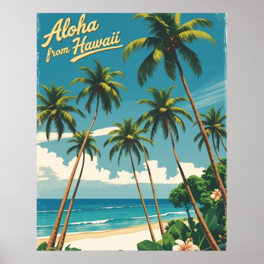 stijl Hawaiiaanse reizen Aloha van Hawaï Poster (Voorkant)