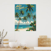 stijl Hawaiiaanse reizen Aloha van Hawaï Poster (Keuken)