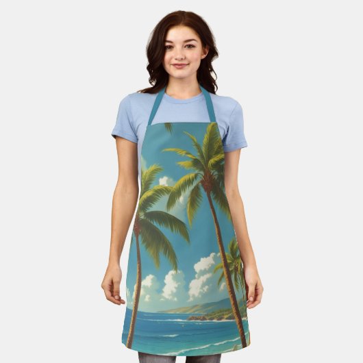  stijl Hawaiiaanse reizen Aloha van Hawaï Schort (Gedragen)