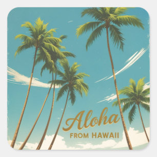  stijl Hawaiiaanse reizen Aloha van Hawaï Vierkante Sticker