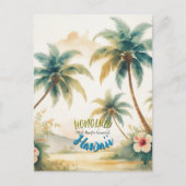  stijl Hawaiian Seascape Palms Travel Art Briefkaart (Voorkant)
