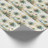  stijl Hawaiian Seascape Palms Travel Art Cadeaupapier (Hoek)