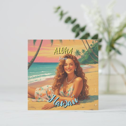  stijl Hawaiian Travel Aloha Hawaii Kaart (Staand voorkant)