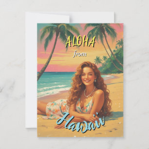  stijl Hawaiian Travel Aloha van Hawaï Briefkaart
