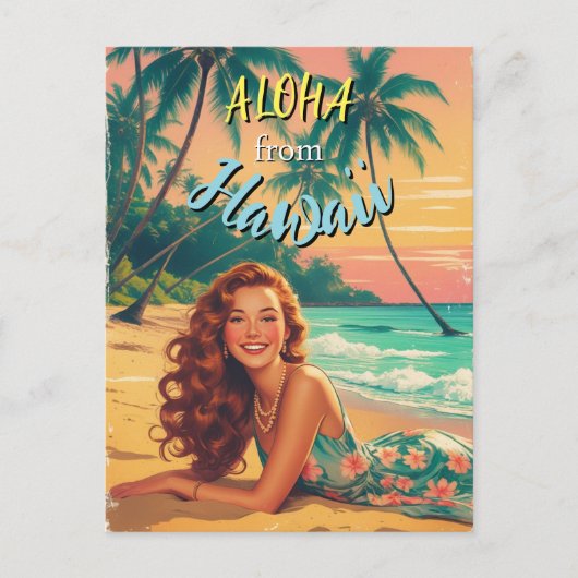  stijl Hawaiian Travel Aloha van Hawaï Briefkaart (Voorkant)