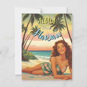  stijl Hawaiian Travel Aloha van Hawaï Briefkaart