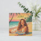  stijl Hawaiian Travel Aloha van Hawaï Feestdagenkaart (Staand voorkant)
