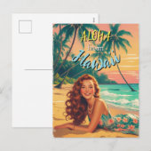 stijl Hawaiian Travel Aloha van Hawaï Feestdagenkaart (Voorkant / Achterkant)