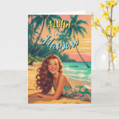  stijl Hawaiian Travel Aloha van Hawaï Kaart (Gele Bloem)