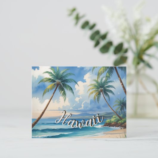  stijl Hawaiian Travel Coast Blue Zee Briefkaart (Staand voorkant)