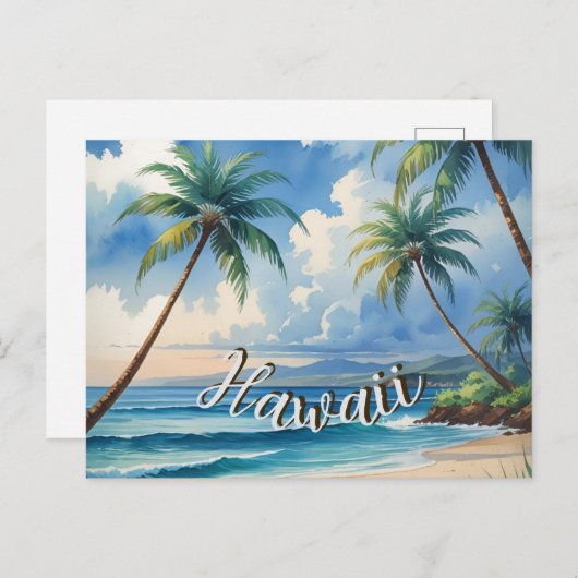  stijl Hawaiian Travel Coast Blue Zee Briefkaart (Voorkant / Achterkant)