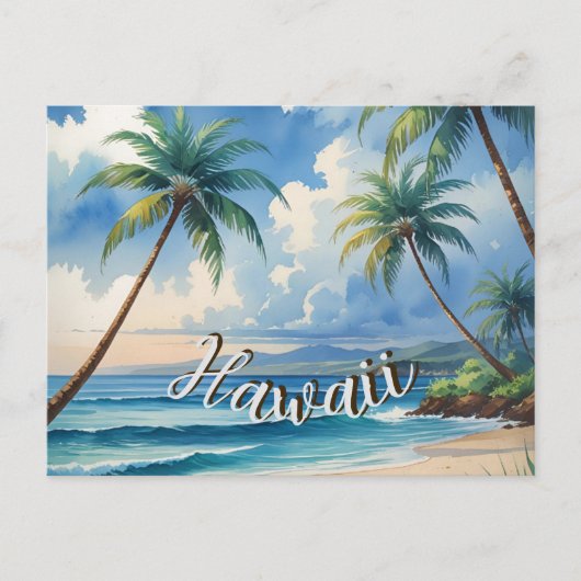  stijl Hawaiian Travel Coast Blue Zee Briefkaart (Voorkant)