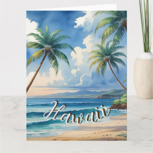  stijl Hawaiian Travel Coast Blue Zee Kaart