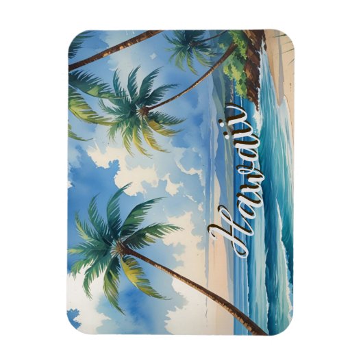  stijl Hawaiian Travel Coast Blue Zee Magneet (Verticaal)