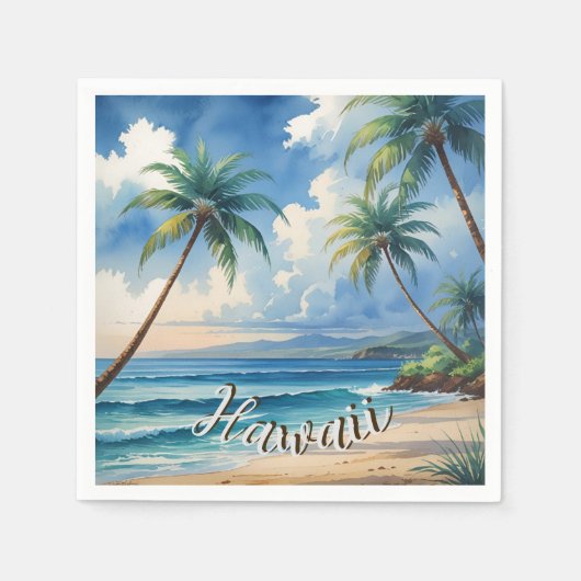  stijl Hawaiian Travel Coast Blue Zee Servet (Voorkant)