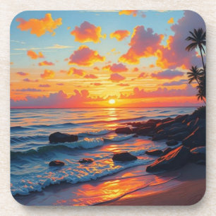 stijl Hawaiian Travel Coast Zee Sunset Bier Onderzetter