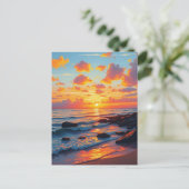  stijl Hawaiian Travel Coast Zee Sunset Briefkaart (Staand voorkant)