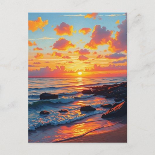  stijl Hawaiian Travel Coast Zee Sunset Briefkaart (Voorkant)