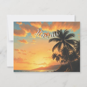  stijl Hawaiian Travel Coast Zee Sunset Briefkaart
